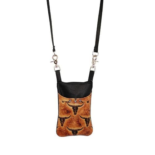 Cell Hip Bag 9.1-12 shown with cross body leather shoulder strap