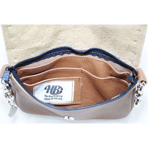 classic hip bag handbag interior shot showing multiple slip pockets and hip bag credit card holder