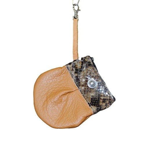 marble hip bag 8.0-05 in caramel cowhide and snake skin band