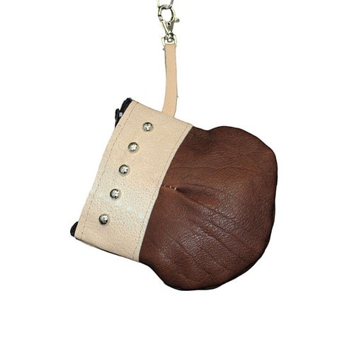 marble hip bag 8.0-15 in brown leather and tan band with studs