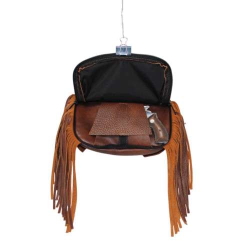 concealed carry hip bag with side fringe rear in matisse whiskey