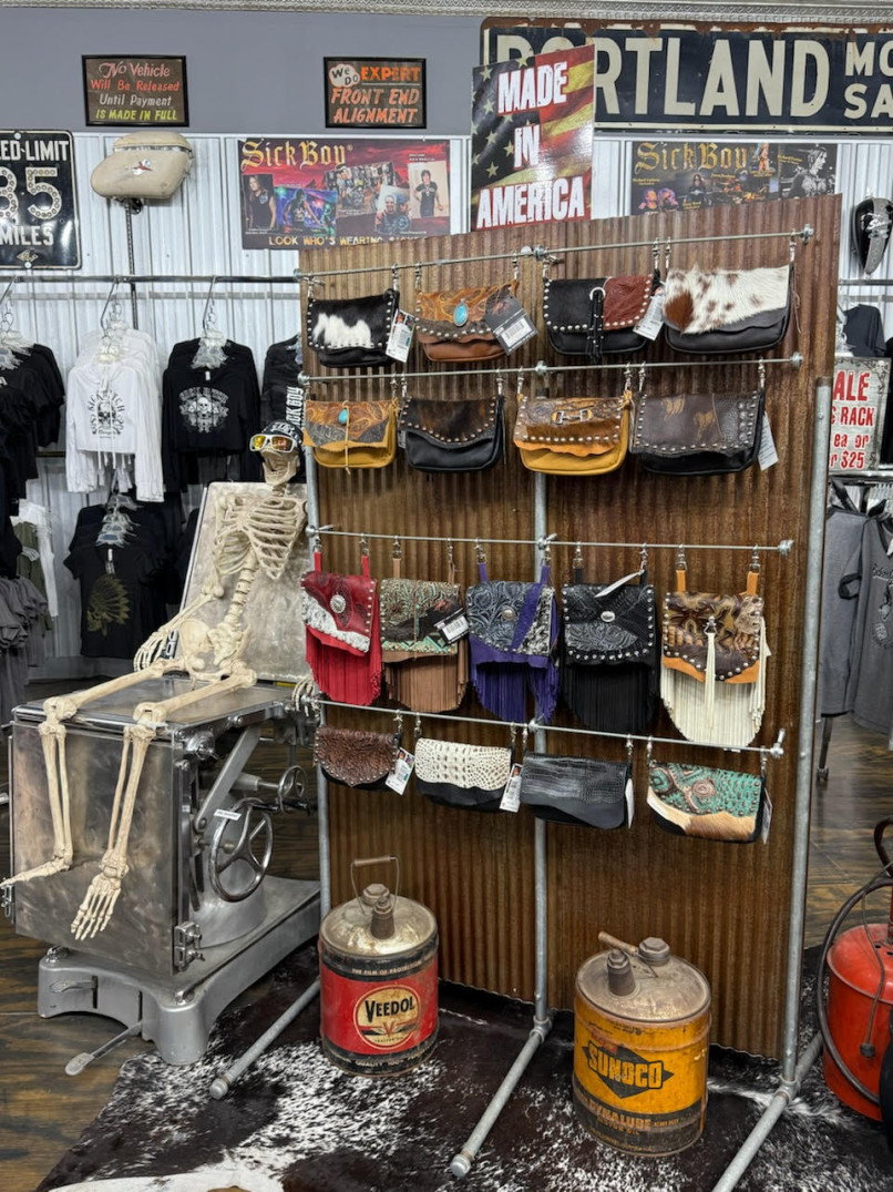 hip bags features sick boy showing display at store