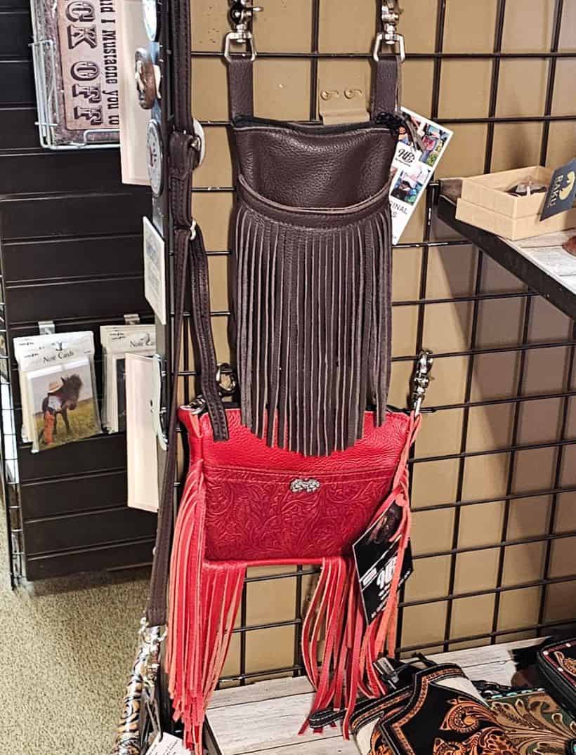 hip bags at elk haven red side fringe and brown pocket fringe