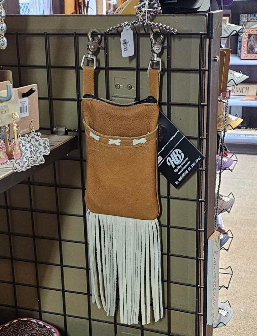hip bags at elk haven buckskin cell bag with smoke colored fringe