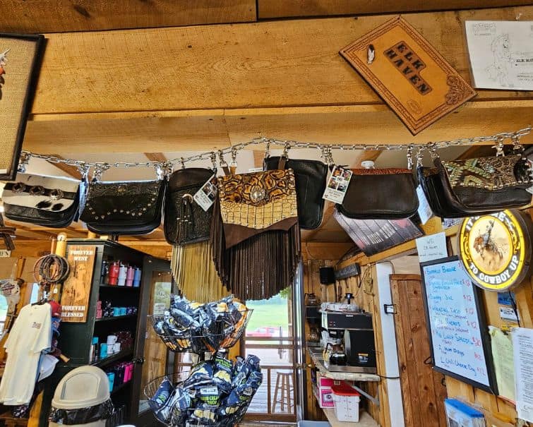 hip bags features elk haven and their display of hip purses
