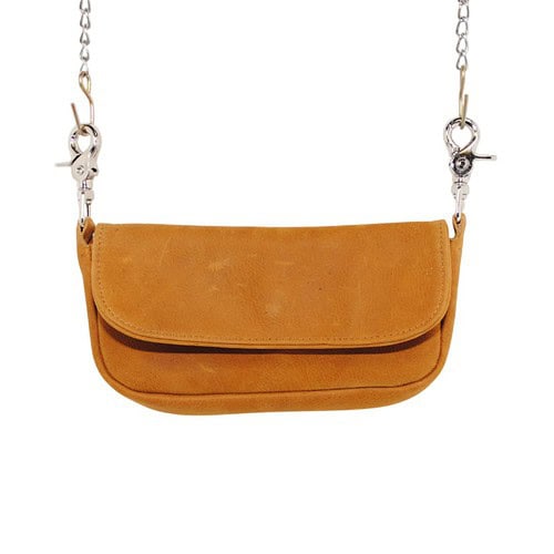 men's hip bag wallet displayed in buckskin leather
