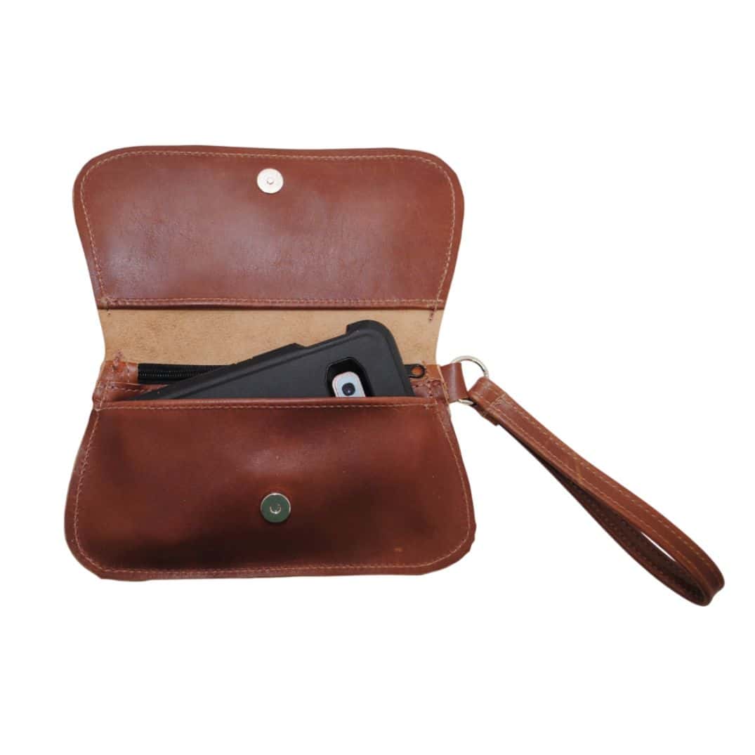 mini clutch by hip bag interior showing in can fit a cell phone